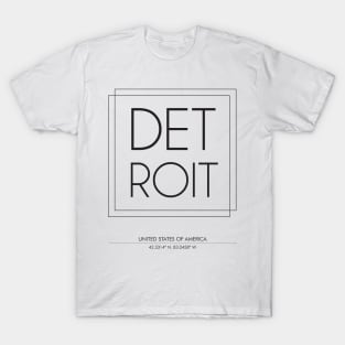 Detroit city Minimal Typography 2 T-Shirt